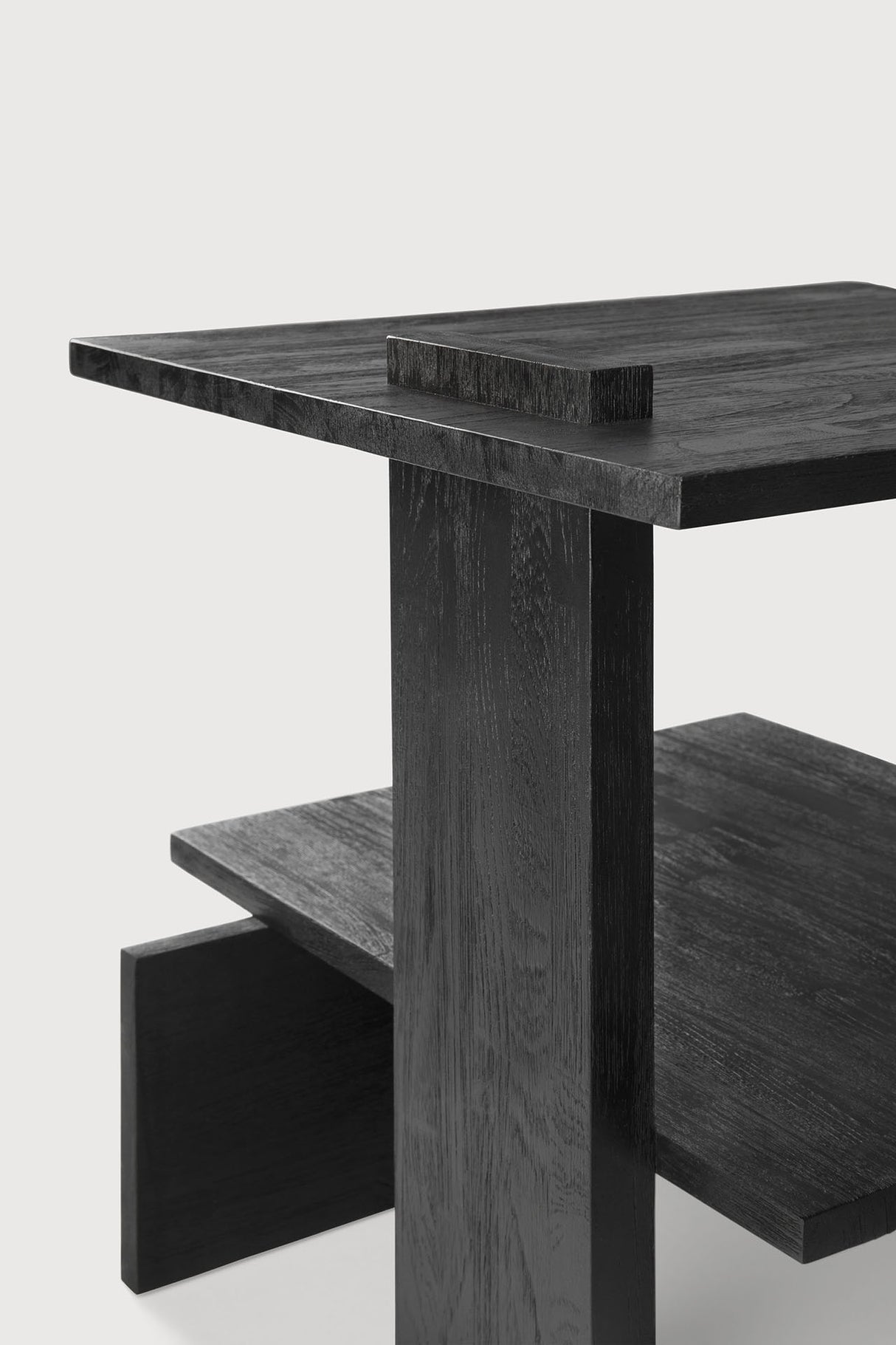 Abstract Beistelltisch - lackiertes Teak - schwarz - rechteckig - 56 x 52 x 49 cm - ZEN ZONE Furniture