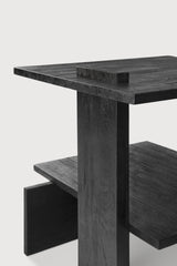 Abstract Beistelltisch - lackiertes Teak - schwarz - rechteckig - 56 x 52 x 49 cm - ZEN ZONE Furniture