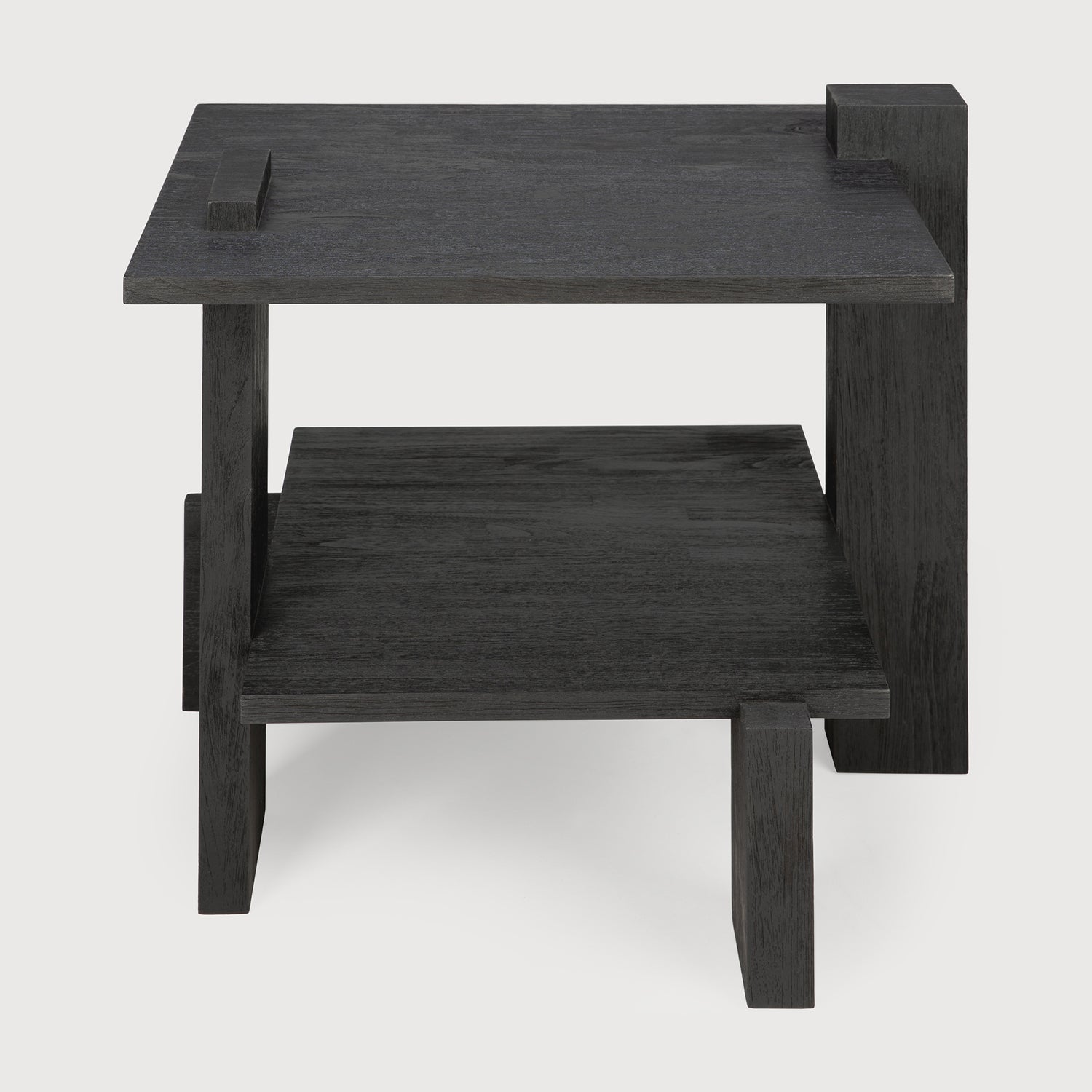 Abstract Beistelltisch - lackiertes Teak - schwarz - rechteckig - 56 x 52 x 49 cm - ZEN ZONE Furniture