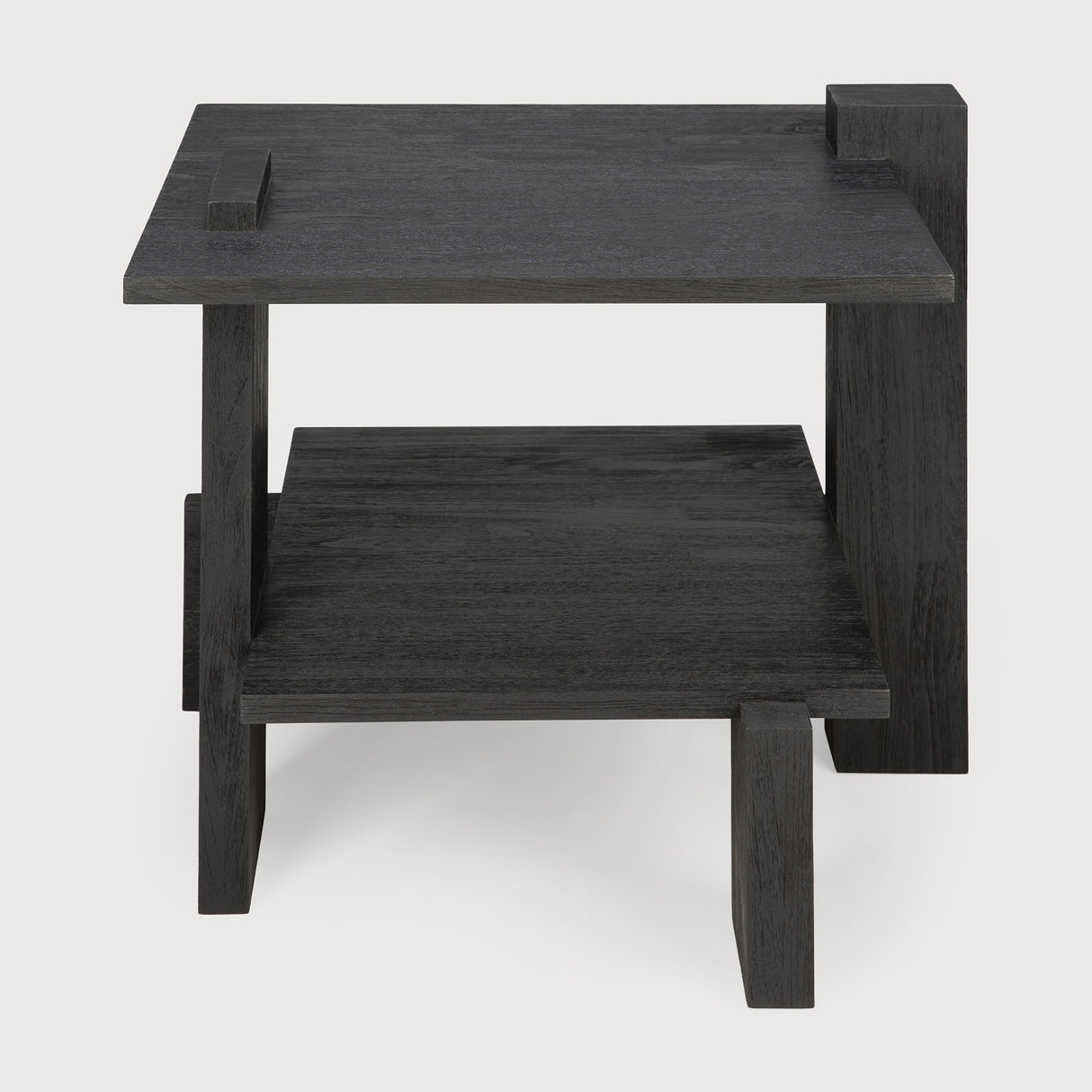 Abstract Beistelltisch - lackiertes Teak - schwarz - rechteckig - 56 x 52 x 49 cm - ZEN ZONE Furniture