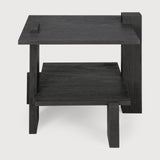 Abstract Beistelltisch - lackiertes Teak - schwarz - rechteckig - 56 x 52 x 49 cm - ZEN ZONE Furniture