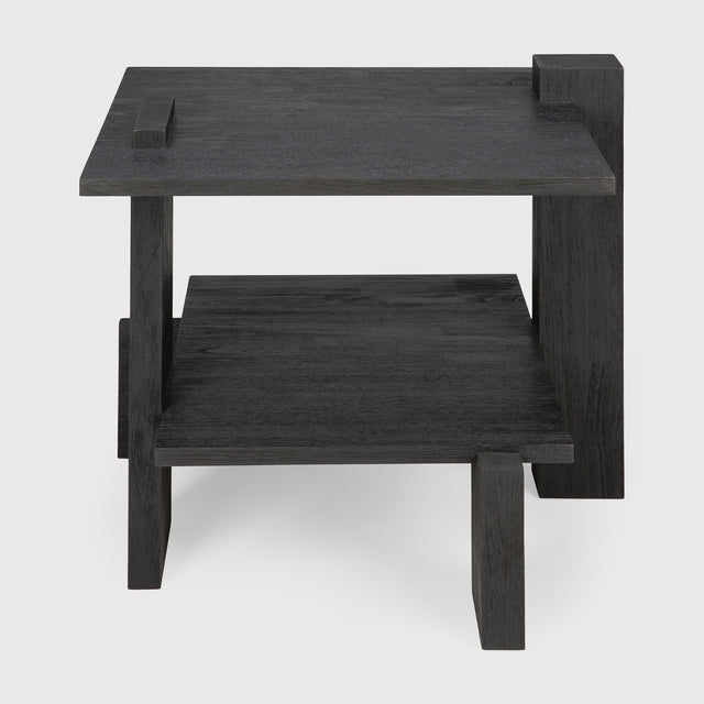Abstract Beistelltisch - lackiertes Teak - schwarz - rechteckig - 56 x 52 x 49 cm - ZEN ZONE Furniture