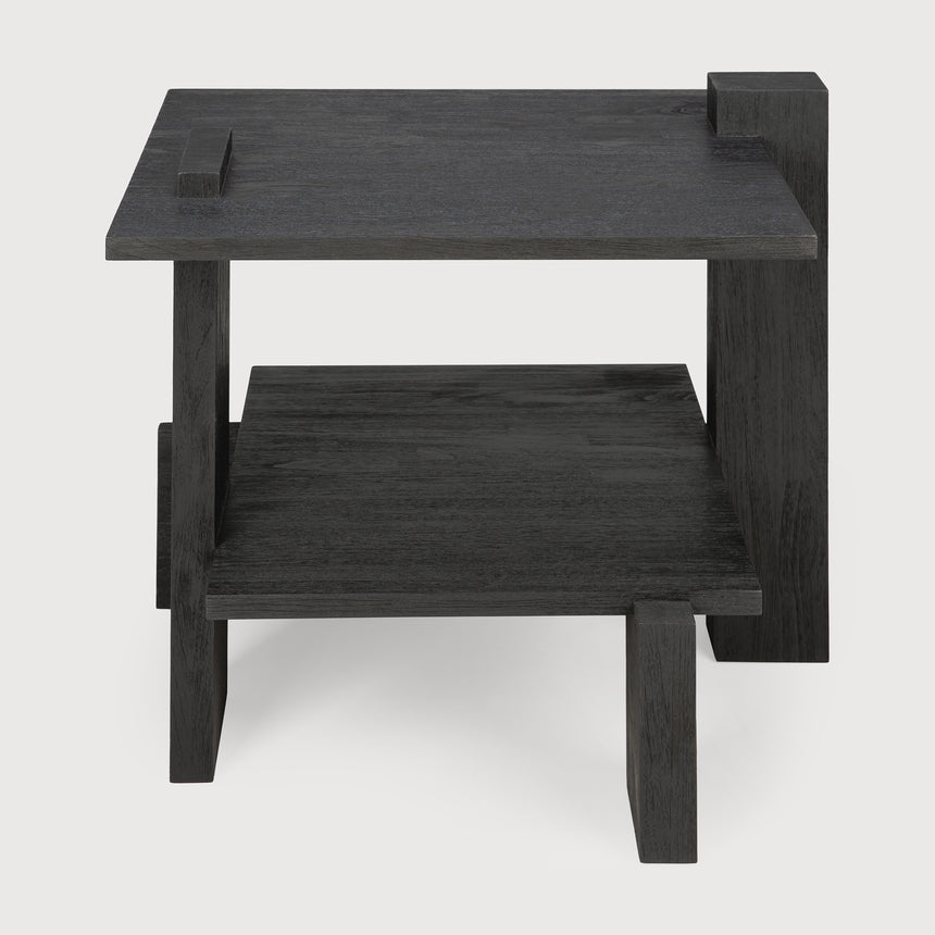 Abstract Beistelltisch - lackiertes Teak - schwarz - rechteckig - 56 x 52 x 49 cm - ZEN ZONE Furniture