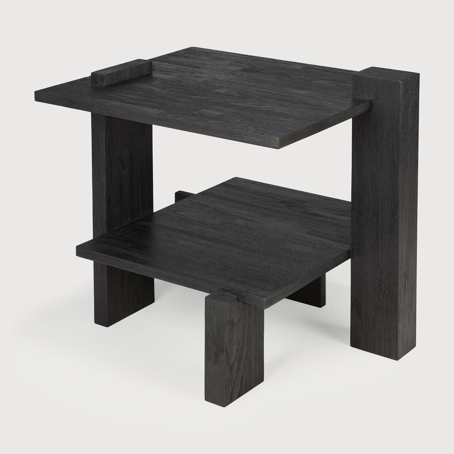 Abstract Beistelltisch - lackiertes Teak - schwarz - rechteckig - 56 x 52 x 49 cm - ZEN ZONE Furniture