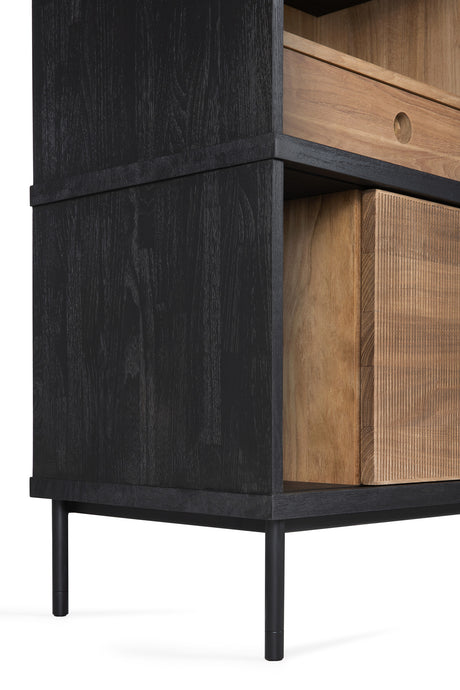 Oscar Sideboard - Teak - 2 Schiebetüren - 3 Schubladen - 224 x 40 x 89 cm - ZEN ZONE Furniture