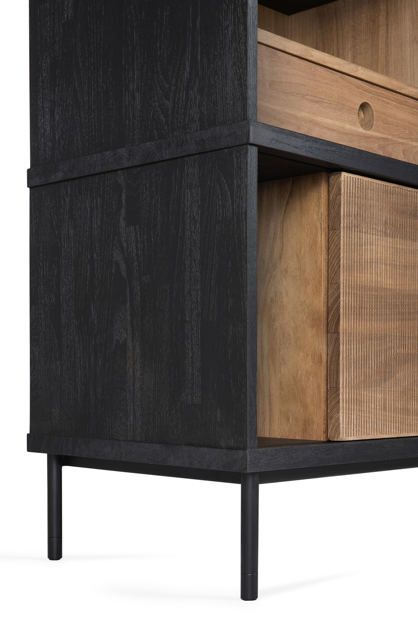 Oscar Sideboard - Teak - 2 Schiebetüren - 3 Schubladen - 224 x 40 x 89 cm - ZEN ZONE Furniture