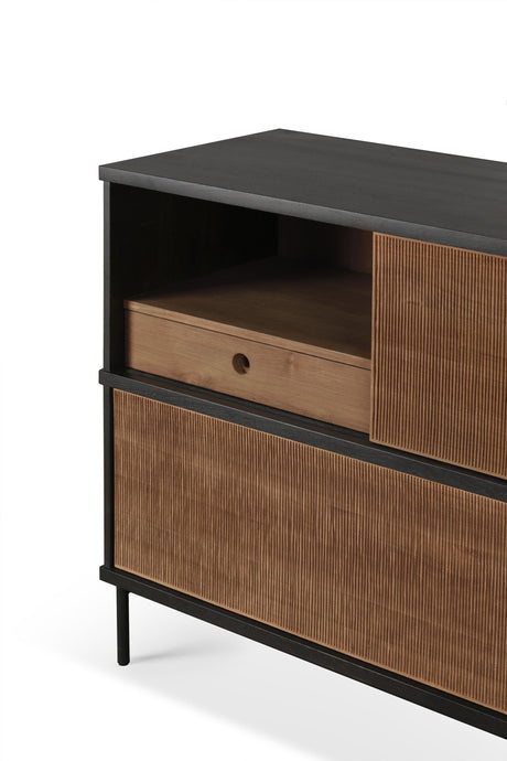 Oscar Sideboard - Teak - 2 Schiebetüren - 3 Schubladen - 224 x 40 x 89 cm - ZEN ZONE Furniture