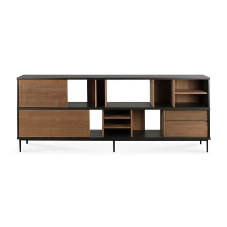 Oscar Sideboard - Teak - 2 Schiebetüren - 3 Schubladen - 224 x 40 x 89 cm - ZEN ZONE Furniture