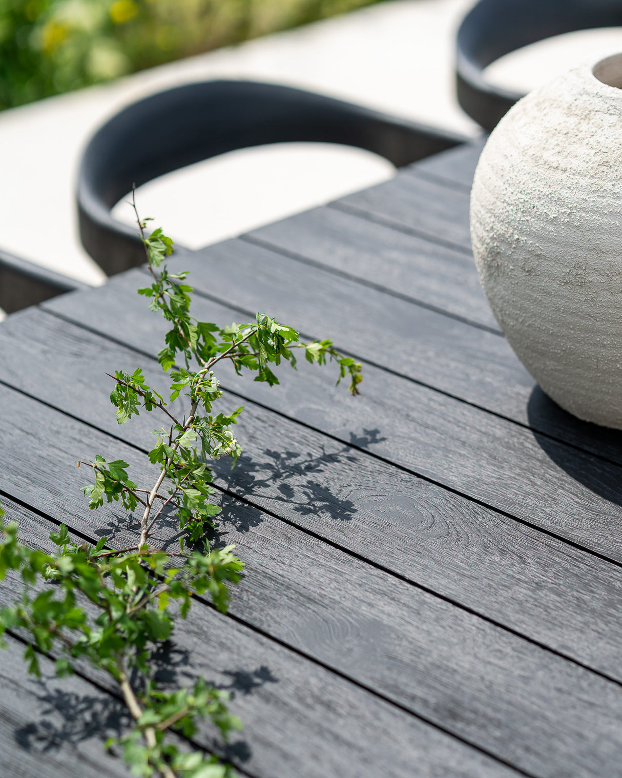 Bok Gartentisch - lackiertes Teak - schwarz - rechteckig - 200 x 100 x 76 cm - ZEN ZONE