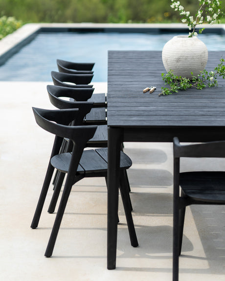 Bok Gartentisch - lackiertes Teak - schwarz - rechteckig - 300 x 110 x 76 cm - ZEN ZONE
