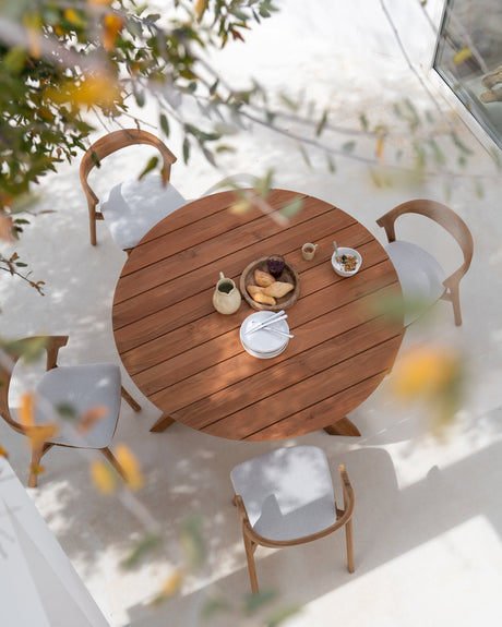 Circle Gartentisch - Teak - rund - 136 x 136 x 76 cm - ZEN ZONE