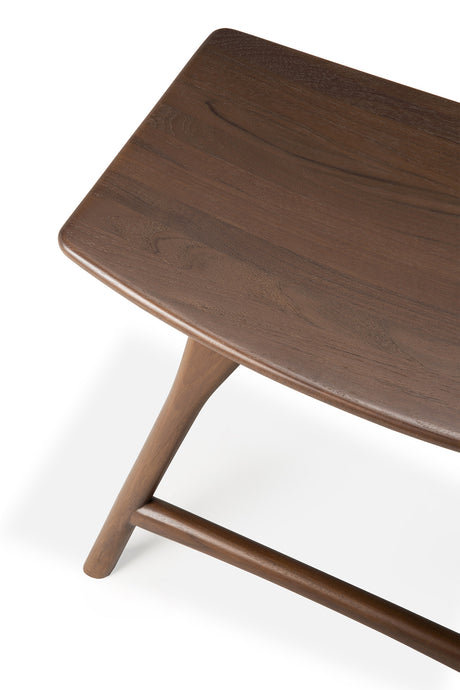Osso Hocker - lackiertes Teak - braun - 50 x 33 x 49 cm - ZEN ZONE Furniture