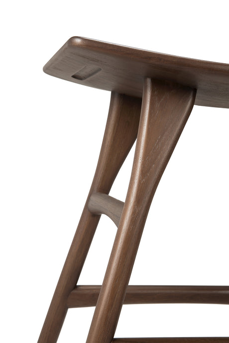 Osso Hocker - lackiertes Teak - braun - 50 x 33 x 49 cm - ZEN ZONE Furniture