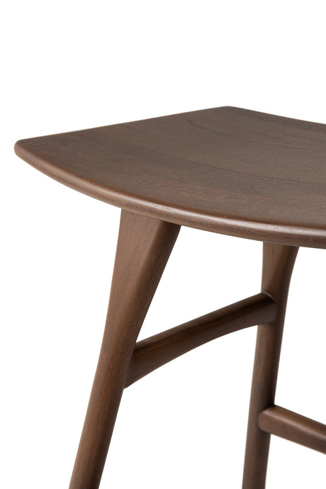 Osso Hocker - lackiertes Teak - braun - 50 x 33 x 49 cm - ZEN ZONE Furniture
