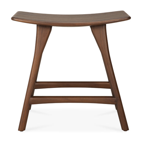 Osso Hocker - lackiertes Teak - braun - 50 x 33 x 49 cm - ZEN ZONE Furniture
