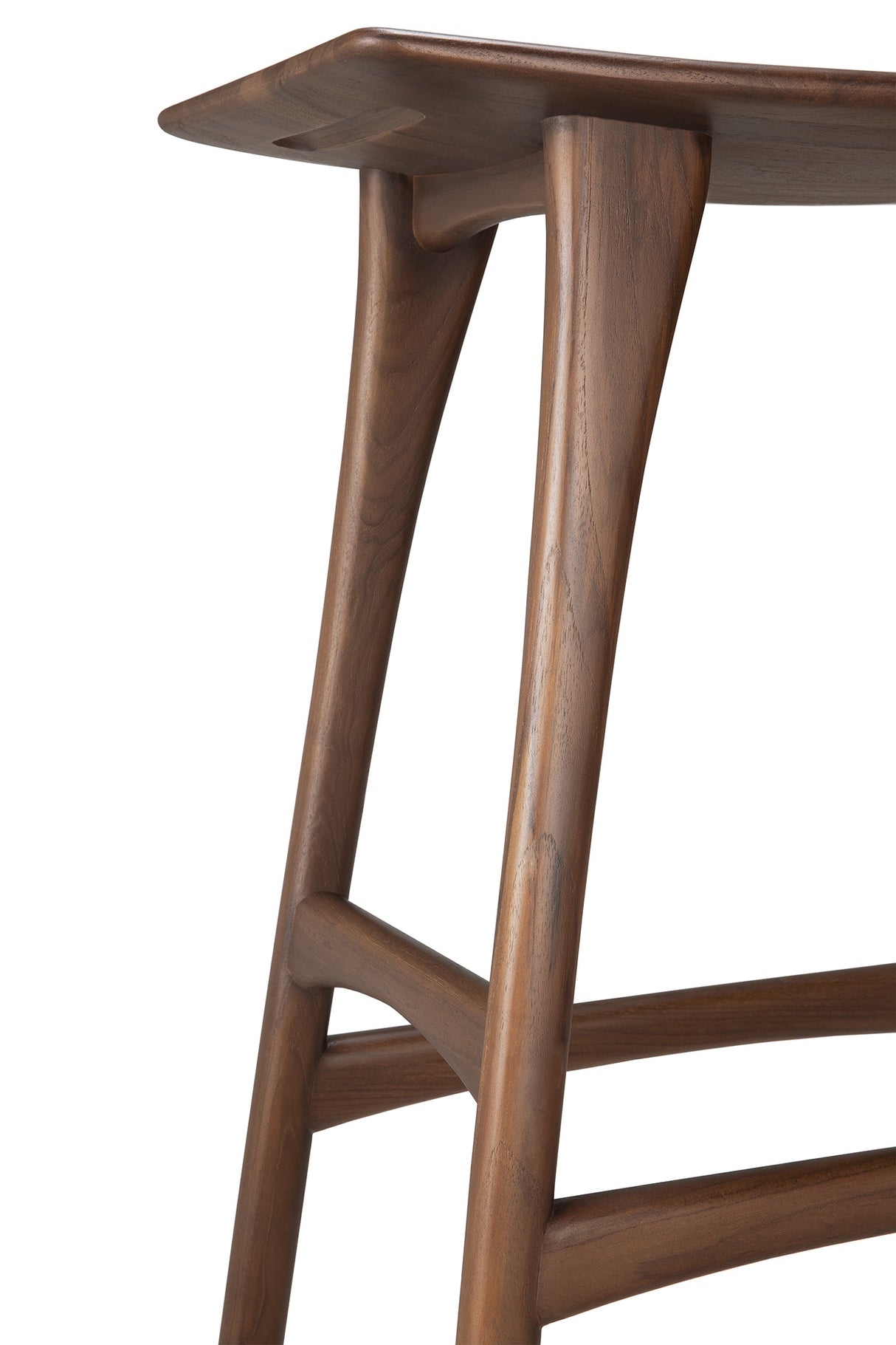 Osso Tresenhocker - lackiertes Teak - braun - 57 x 33 x 67 cm - ZEN ZONE Furniture