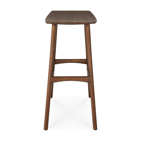 Osso Tresenhocker - lackiertes Teak - braun - 57 x 33 x 67 cm - ZEN ZONE Furniture