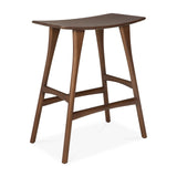 Osso Tresenhocker - lackiertes Teak - braun - 57 x 33 x 67 cm - ZEN ZONE Furniture
