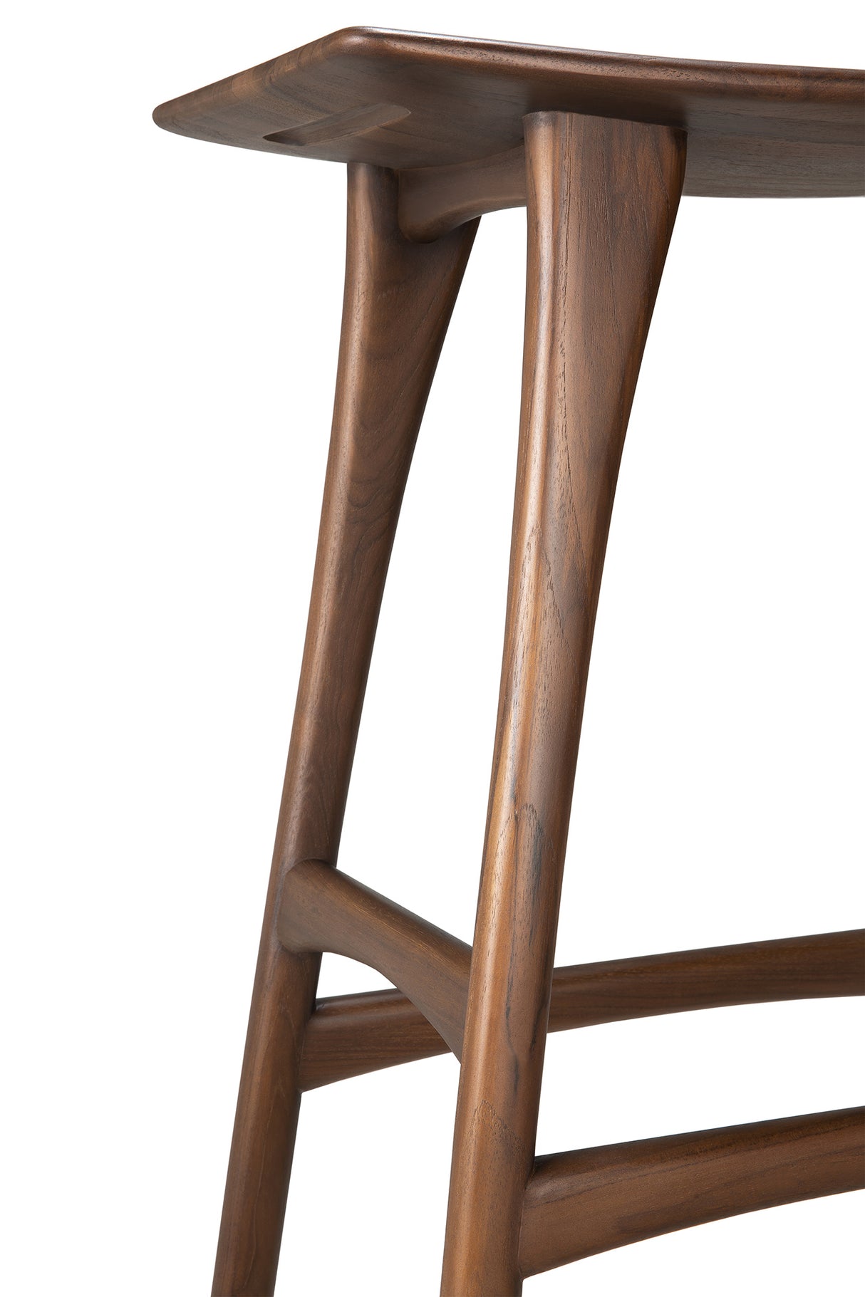 Osso Barhocker - lackiertes Teak - braun - 57 x 33 x 80 cm - ZEN ZONE Furniture