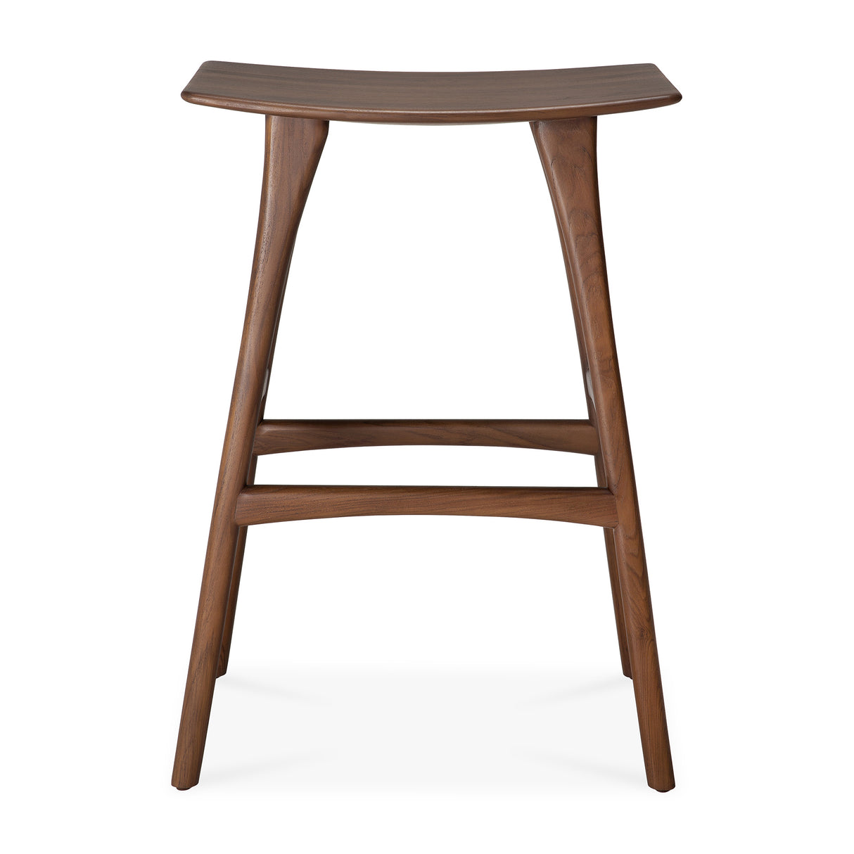 Osso Barhocker - lackiertes Teak - braun - 57 x 33 x 80 cm - ZEN ZONE Furniture