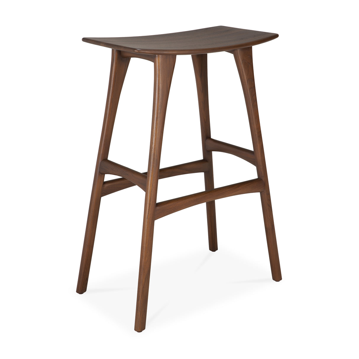 Osso Barhocker - lackiertes Teak - braun - 57 x 33 x 80 cm - ZEN ZONE Furniture