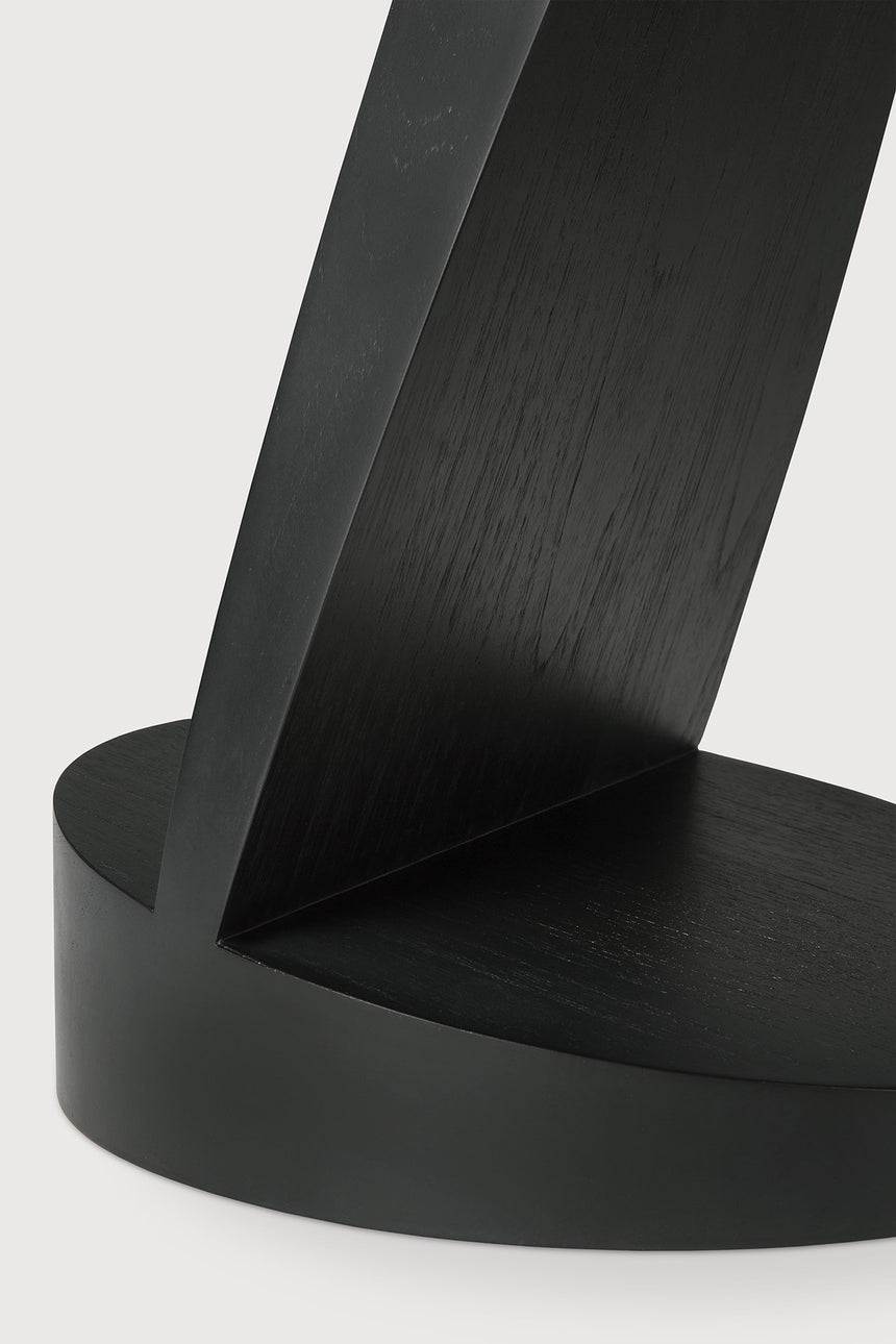 Oblic Beistelltisch - lackiertes Teak - schwarz - rund - 52 x 52 x 49 cm - ZEN ZONE Furniture