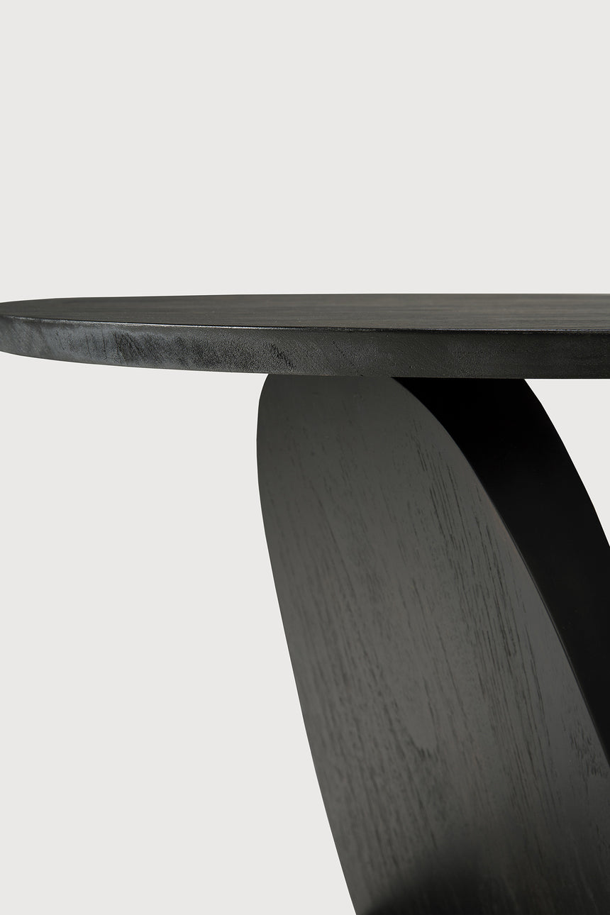 Oblic Beistelltisch - lackiertes Teak - schwarz - rund - 52 x 52 x 49 cm - ZEN ZONE Furniture