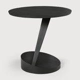 Oblic Beistelltisch - lackiertes Teak - schwarz - rund - 52 x 52 x 49 cm - ZEN ZONE Furniture