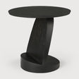 Oblic Beistelltisch - lackiertes Teak - schwarz - rund - 52 x 52 x 49 cm - ZEN ZONE Furniture
