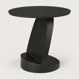 Oblic Beistelltisch - lackiertes Teak - schwarz - rund - 52 x 52 x 49 cm - ZEN ZONE Furniture