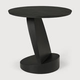Oblic Beistelltisch - lackiertes Teak - schwarz - rund - 52 x 52 x 49 cm - ZEN ZONE Furniture
