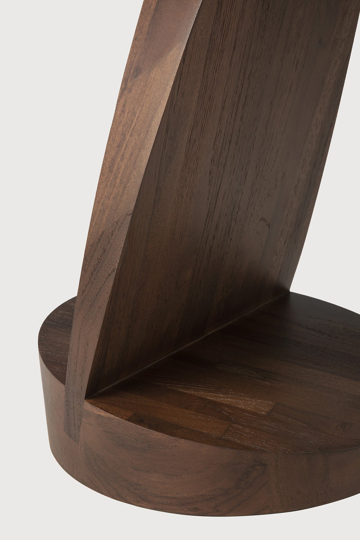 Oblic Beistelltisch - lackiertes Teak - braun - rund - 52 x 52 x 49 cm - ZEN ZONE Furniture