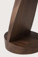 Oblic Beistelltisch - lackiertes Teak - braun - rund - 52 x 52 x 49 cm - ZEN ZONE Furniture