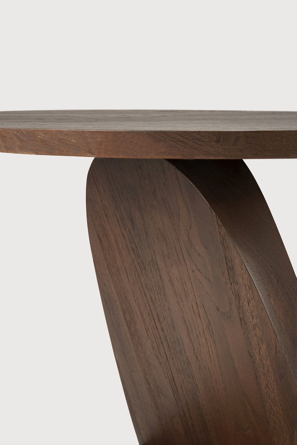 Oblic Beistelltisch - lackiertes Teak - braun - rund - 52 x 52 x 49 cm - ZEN ZONE Furniture