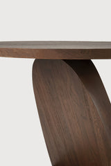 Oblic Beistelltisch - lackiertes Teak - braun - rund - 52 x 52 x 49 cm - ZEN ZONE Furniture