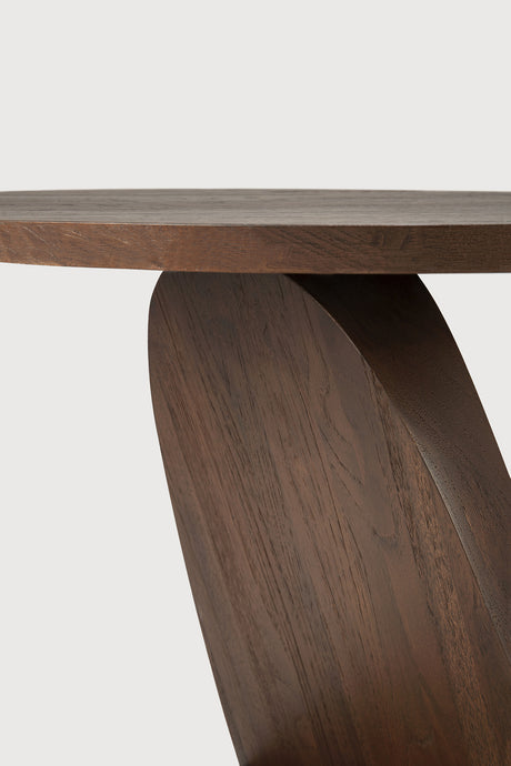 Oblic Beistelltisch - lackiertes Teak - braun - rund - 52 x 52 x 49 cm - ZEN ZONE Furniture