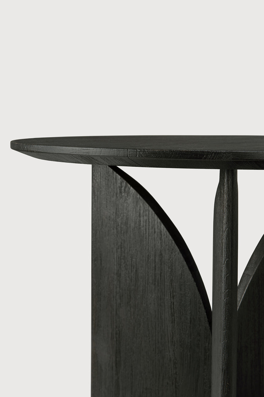 Fin Beistelltisch - lackiertes Teak - schwarz - rund - 50 x 50 x 50 cm - ZEN ZONE Furniture