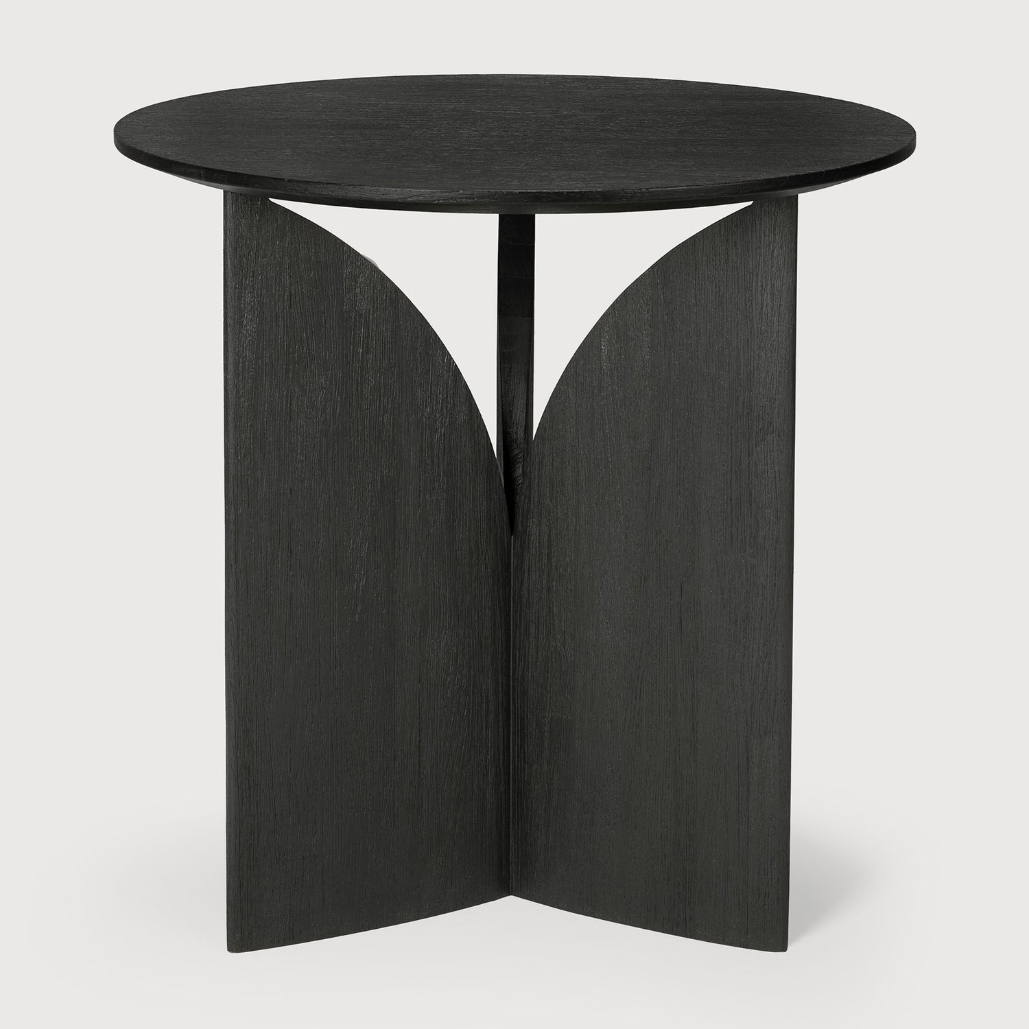 Fin Beistelltisch - lackiertes Teak - schwarz - rund - 50 x 50 x 50 cm - ZEN ZONE Furniture