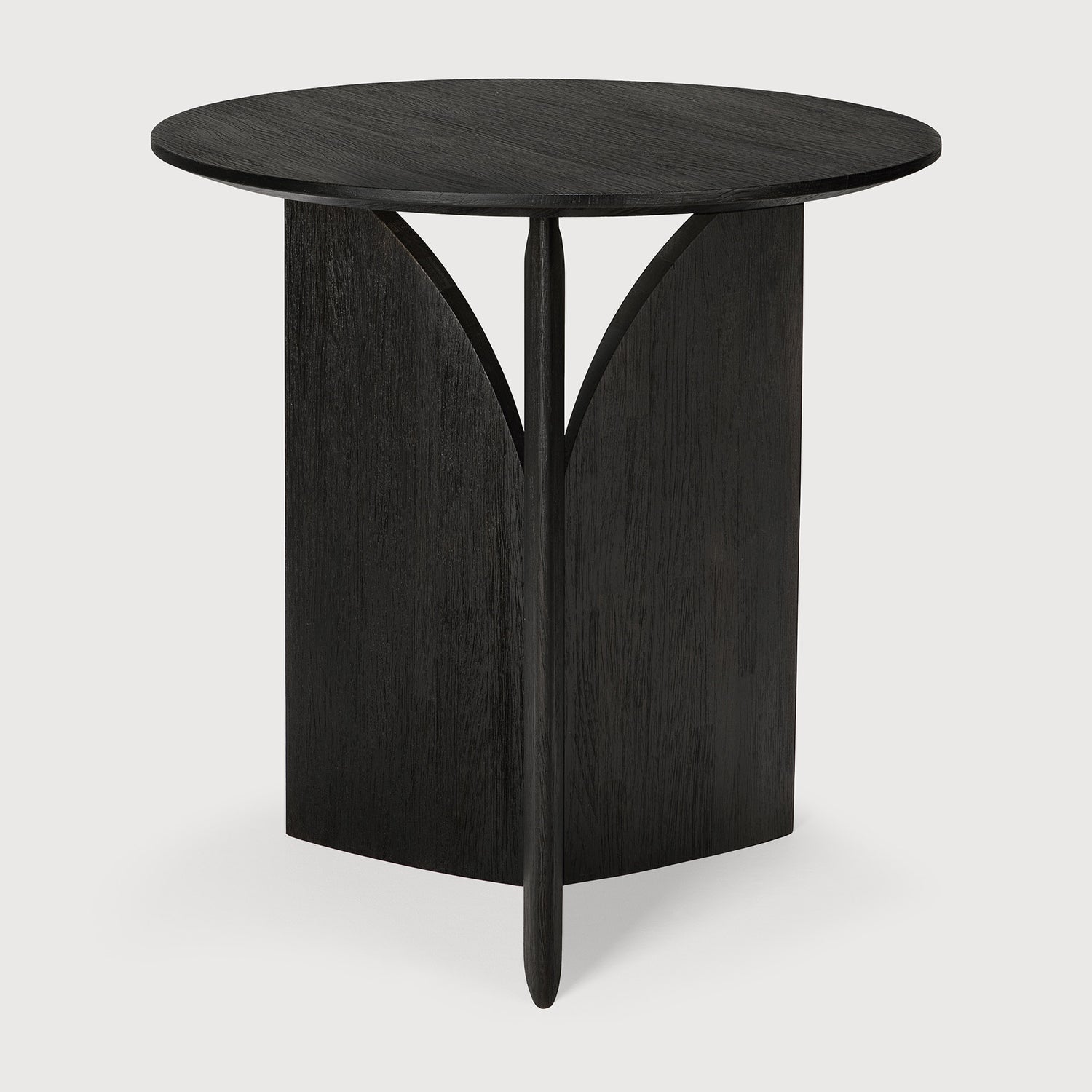 Fin Beistelltisch - lackiertes Teak - schwarz - rund - 50 x 50 x 50 cm - ZEN ZONE Furniture