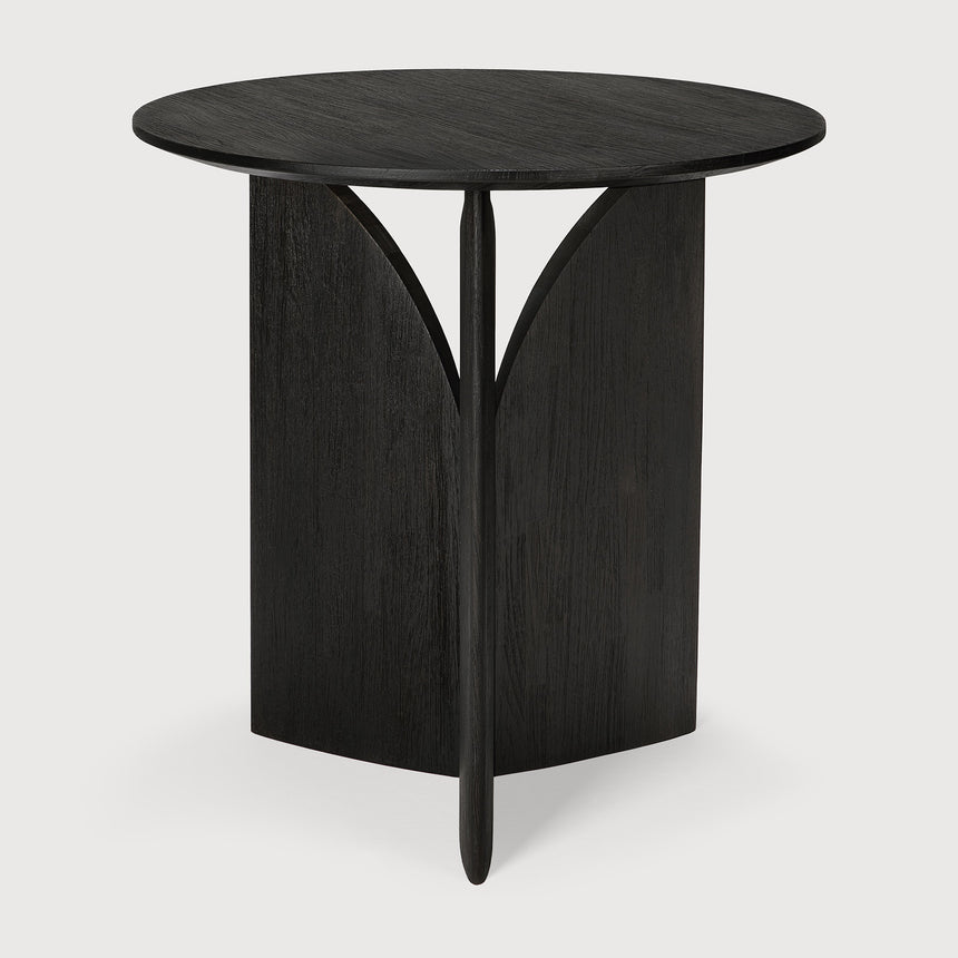 Fin Beistelltisch - lackiertes Teak - schwarz - rund - 50 x 50 x 50 cm - ZEN ZONE Furniture