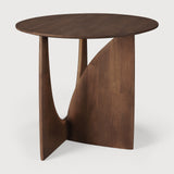 Geometric Beistelltisch - lackiertes Teak - braun - rund - 51 x 51 x 50 cm - ZEN ZONE Furniture