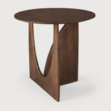 Geometric Beistelltisch - lackiertes Teak - braun - rund - 51 x 51 x 50 cm - ZEN ZONE Furniture