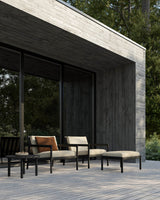 Jack Gartenhocker - lackiertes Teak - schwarz - Naturstoff - 71 x 54 x 41 cm - ZEN ZONE