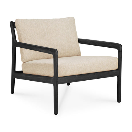 Jack Garten-Loungestuhl - lackiertes Teak - schwarz - Naturstoff - 76 x 90 x 74 cm - ZEN ZONE