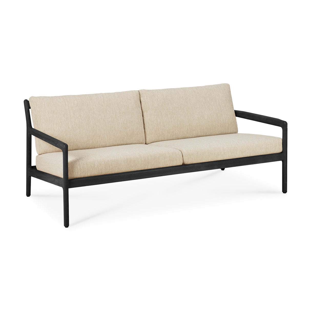 Jack Gartensofa - lackiertes Teak - schwarz - Naturstoff - 2+ Sitzer - 180 x 90 x 74 cm - ZEN ZONE