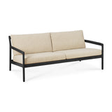Jack Gartensofa - lackiertes Teak - schwarz - Naturstoff - 2+ Sitzer - 180 x 90 x 74 cm - ZEN ZONE