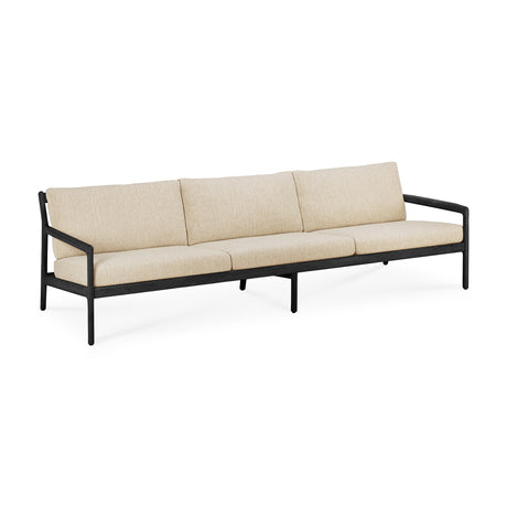 Jack Gartensofa - lackiertes Teak - schwarz - Naturstoff - 3+ Sitzer - 265 x 90 x 74 cm - ZEN ZONE