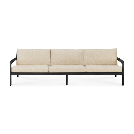 Jack Gartensofa - lackiertes Teak - schwarz - Naturstoff - 3+ Sitzer - 265 x 90 x 74 cm - ZEN ZONE