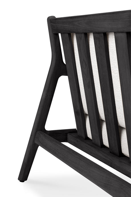 Jack Gartensofa - lackiertes Teak - schwarz - Off White Stoff - 3+ Sitzer - 265 x 90 x 74 cm - ZEN ZONE