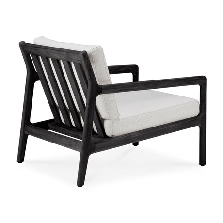 Jack Garten-Loungestuhl - lackiertes Teak - schwarz - Off White Stoff - 76 x 90 x 74 cm - ZEN ZONE